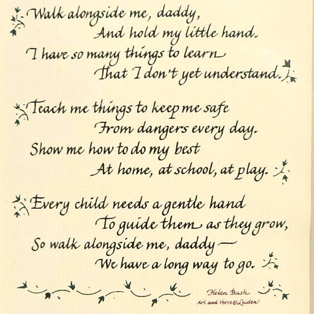 Walk With Me Daddy Poem - Etsy pertaining to Printable Walk With Me Daddy Poem