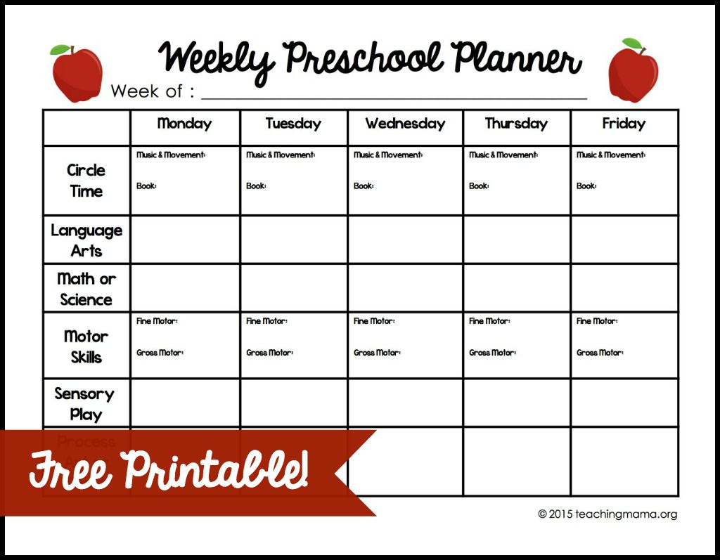 Weekly Preschool Lesson Plan Template Lessons, Worksheets And in Free Preschool Printable Lesson Plans