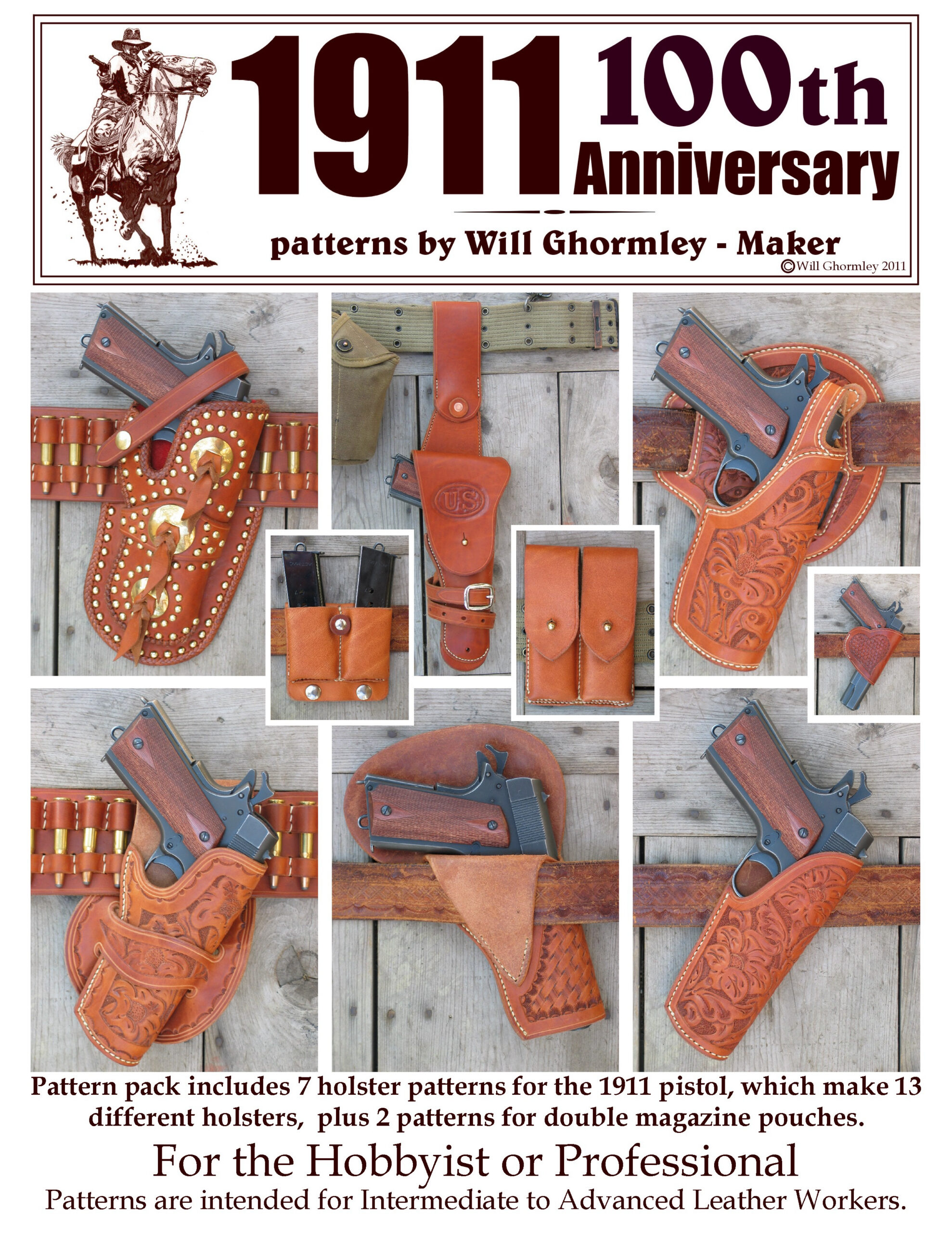 Will Ghormley - Maker, Old West Collection Patterns, Historically regarding Free Printable Leather Holster Patterns