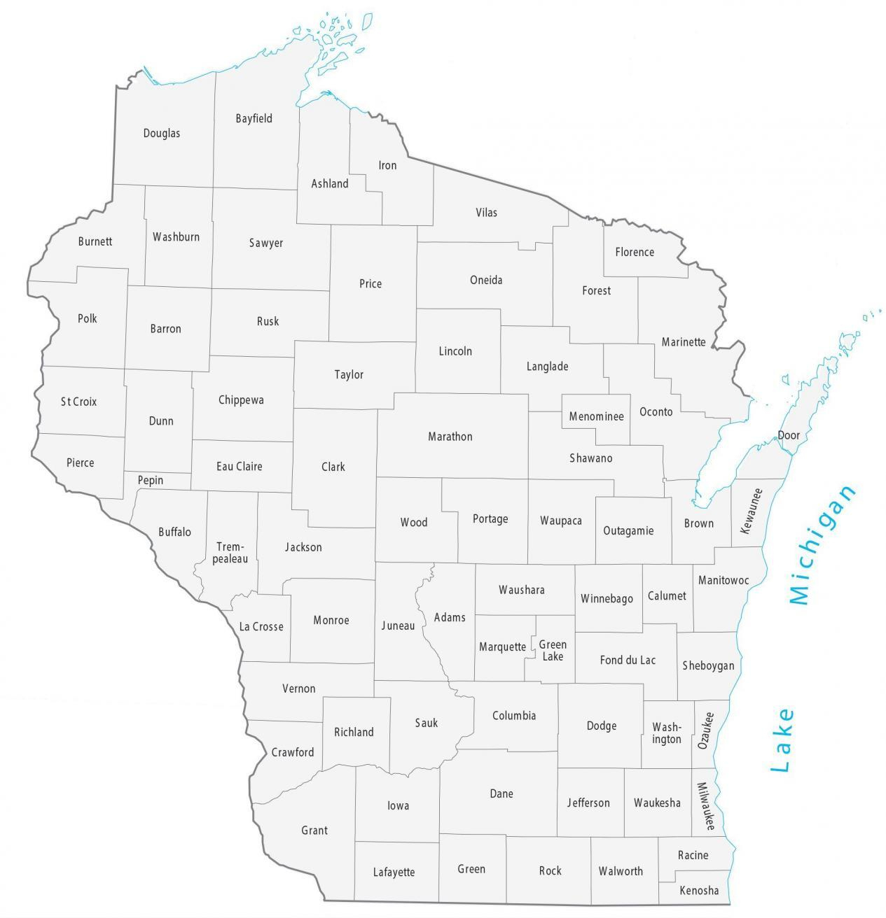 Wisconsin County Map - Gis Geography pertaining to Map Of Wisconsin Counties Printable