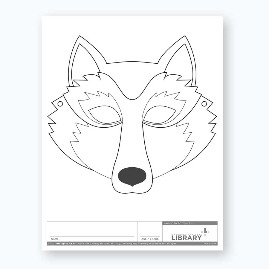 Wolf Mask – Library Plus within Printable Wolf Mask Template Free