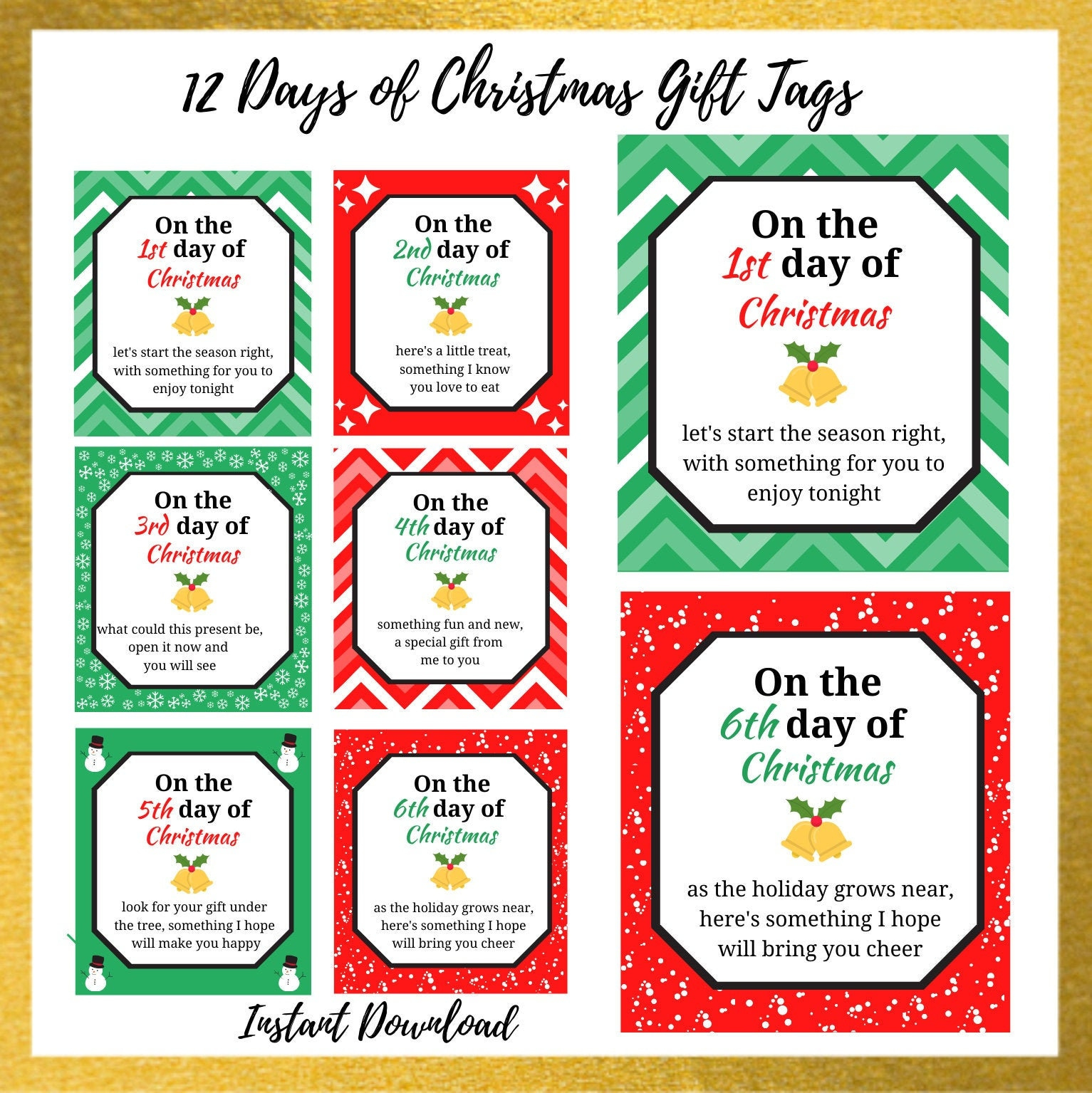12 Days Of Christmas Gift Tags | 12 Days Of Christmas Printable pertaining to 12 Days Of Christmas Printable Tags