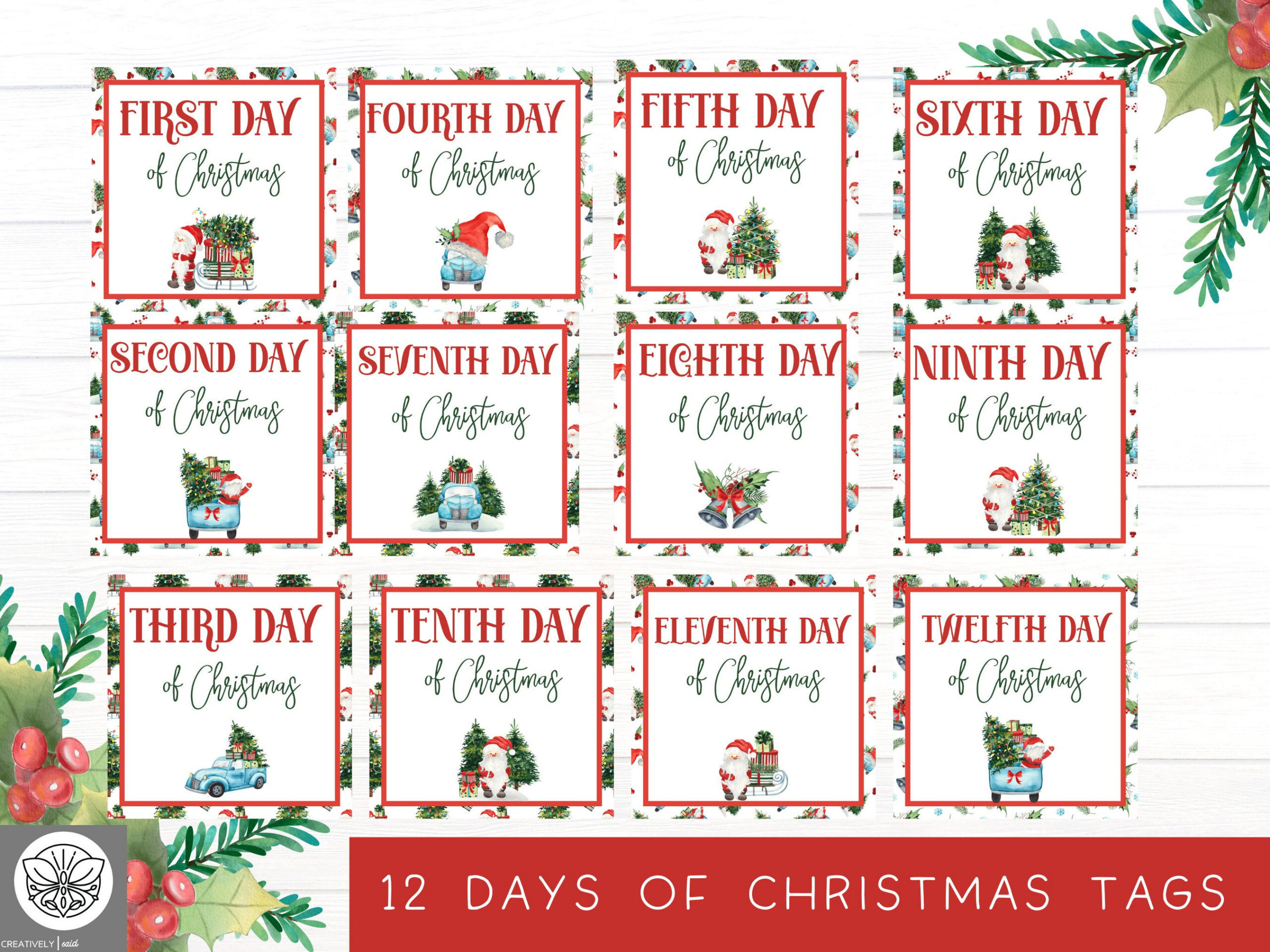 12 Days Of Christmas Tags | Twelve Days Of Christmas | Printable intended for 12 Days of Christmas Printable Tags
