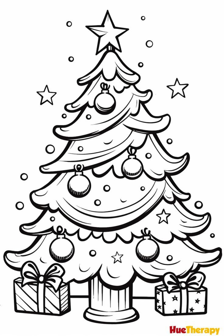 13 Free Printable Christmas Tree Coloring Pages with Christmas Printable
