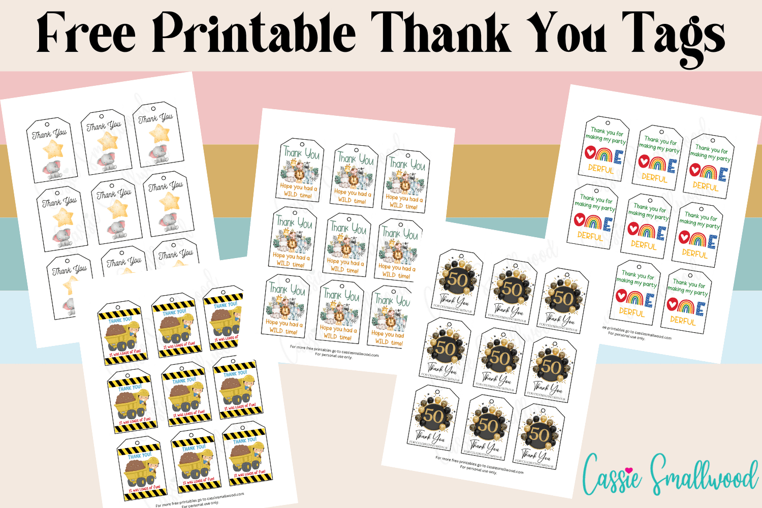 15 Insanely Cute Thank You Tags (Free Printable) - Cassie Smallwood inside Free Printable Employee Thank You Cards
