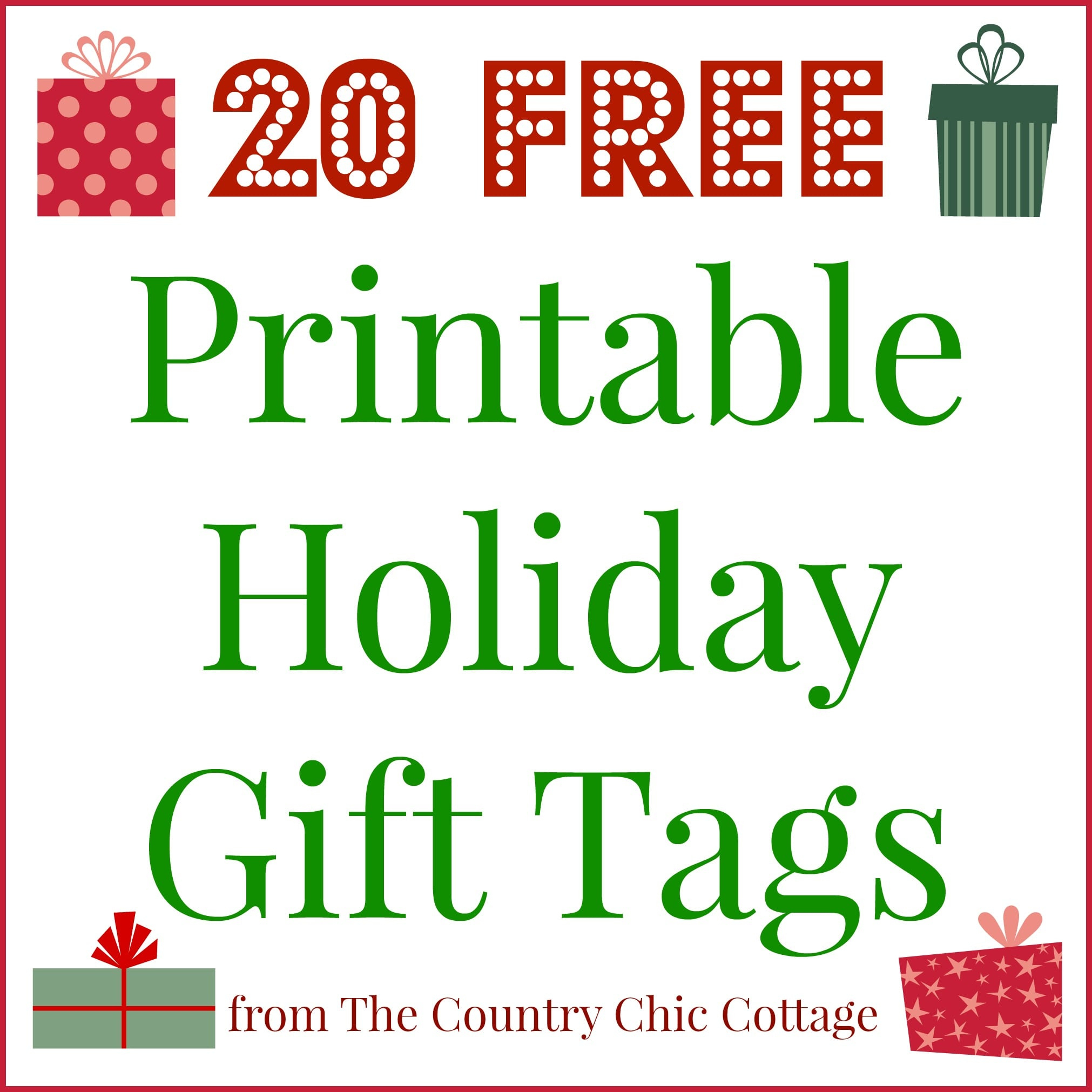 20 Printable Holiday Gift Tags (For Free!!) - Angie Holden The pertaining to Christmas Gift Tags Printable