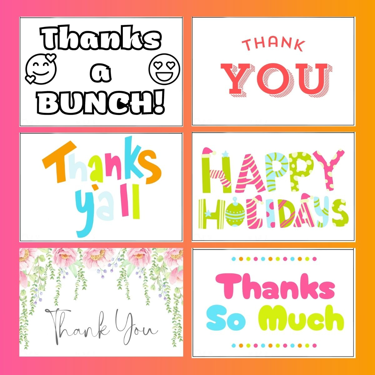 24 Free Printable Thank You Cards | Lamberts Lately with Thank You Cards Printable