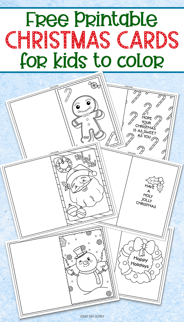 3 Free Printable Christmas Cards For Kids To Color | Sunny Day Family in Printable Christmas Cards For Kids