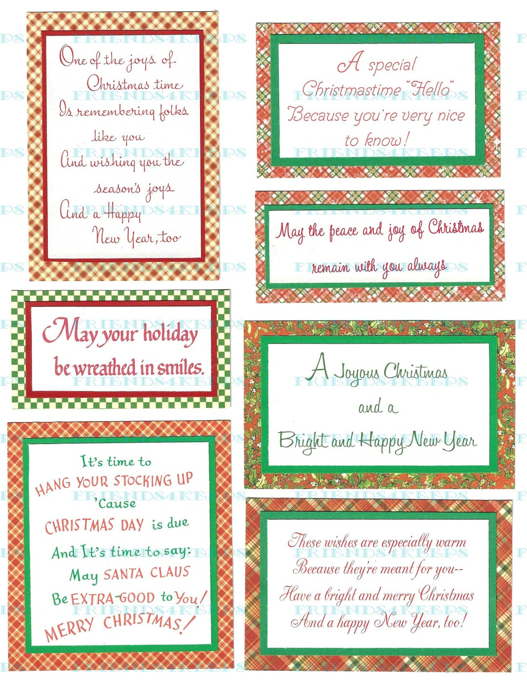 40 Printable Christmas Greetings / Verses From Vintage Xmas Cards with regard to Printable Christmas Card Verses