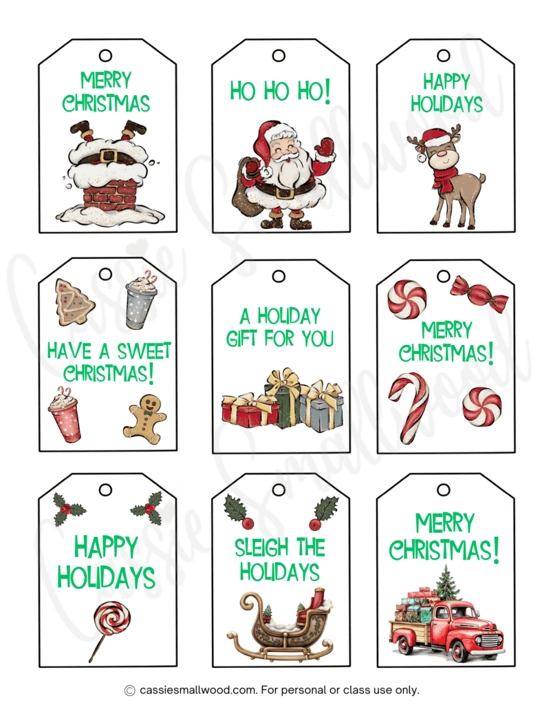 400+ Cutest Printable Christmas Tags (Free Pdf) - Cassie Smallwood in Merry Christmas Gift Tags Free Printable