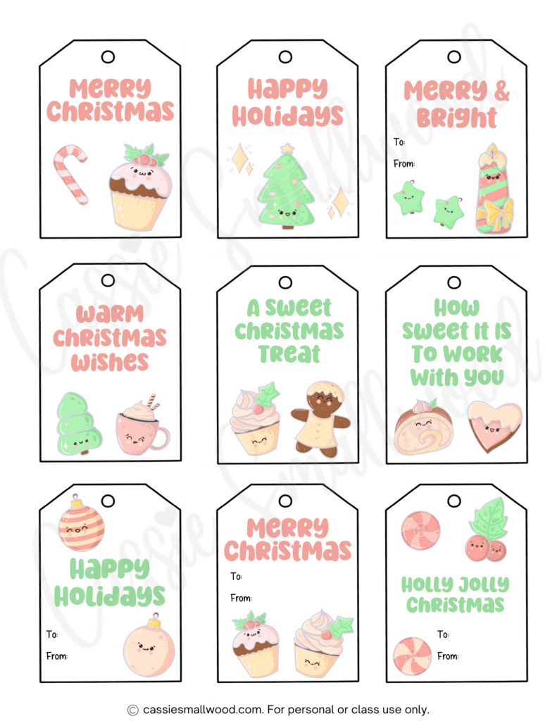 400+ Cutest Printable Christmas Tags (Free Pdf) - Cassie Smallwood throughout Small Printable Christmas Tags