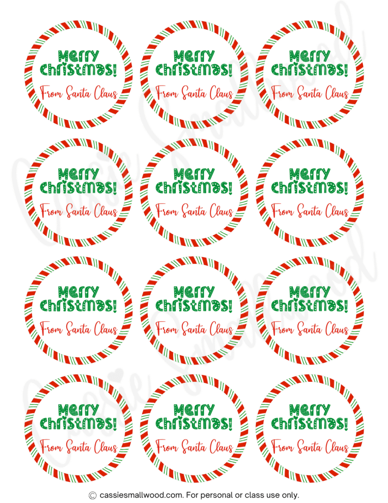 400+ Cutest Printable Christmas Tags (Free Pdf) - Cassie Smallwood with Printable Christmas Card Labels
