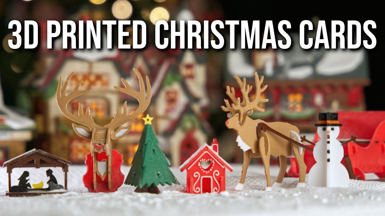 5 Multicolored 3D Printed Christmas Cards throughout 3D Printable Christmas Card
