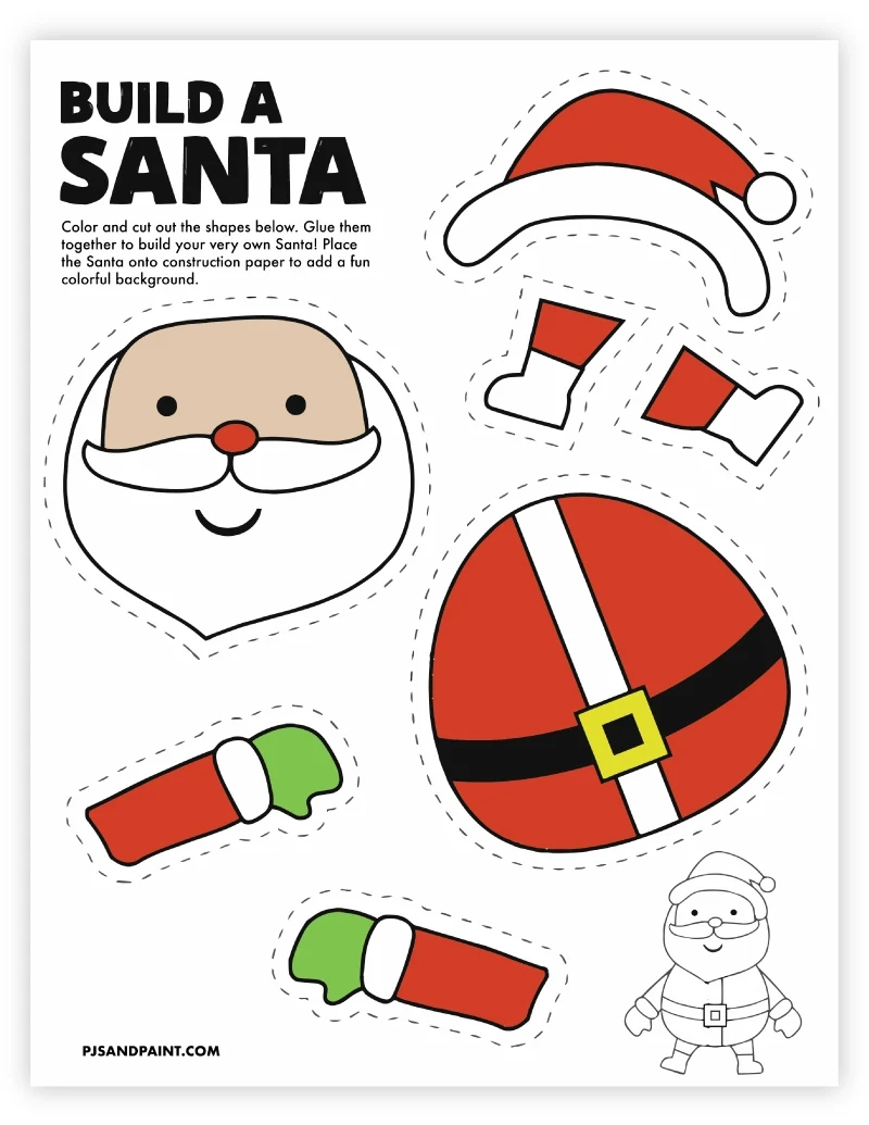 8 Free Printable Christmas Themed Cut And Paste Projects - Pjs And inside Christmas Printables