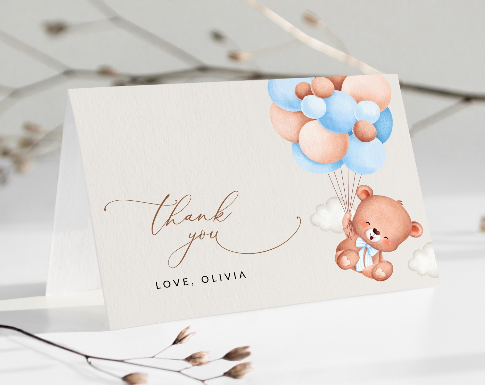 Baby Shower Thank You Cards - Strawberry And Hearts regarding Baby Boy Shower Thank You Cards Printable