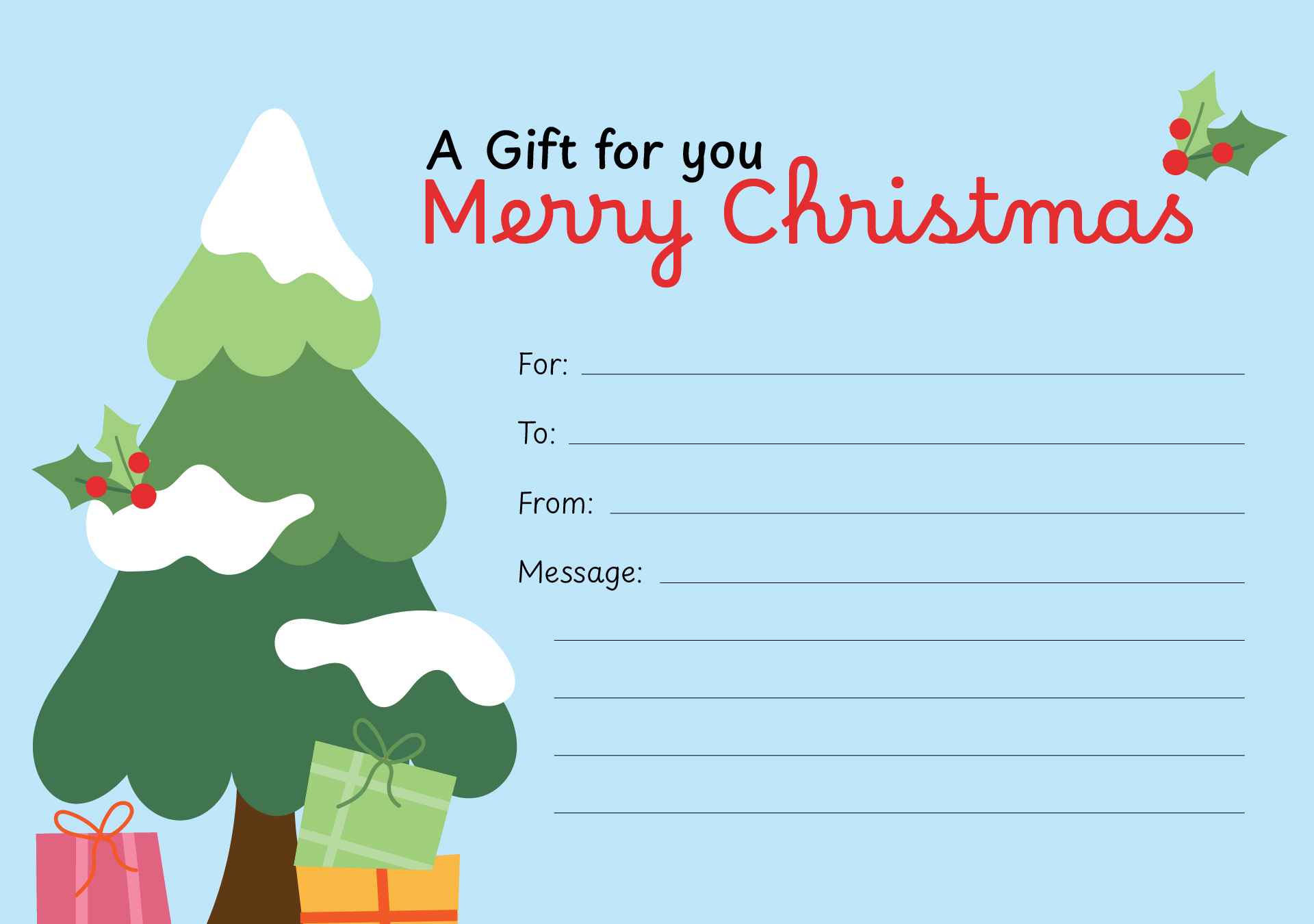 Black And White Holiday Christmas Cards - 15 Free Pdf Printables with regard to Printable Christmas Card to and From