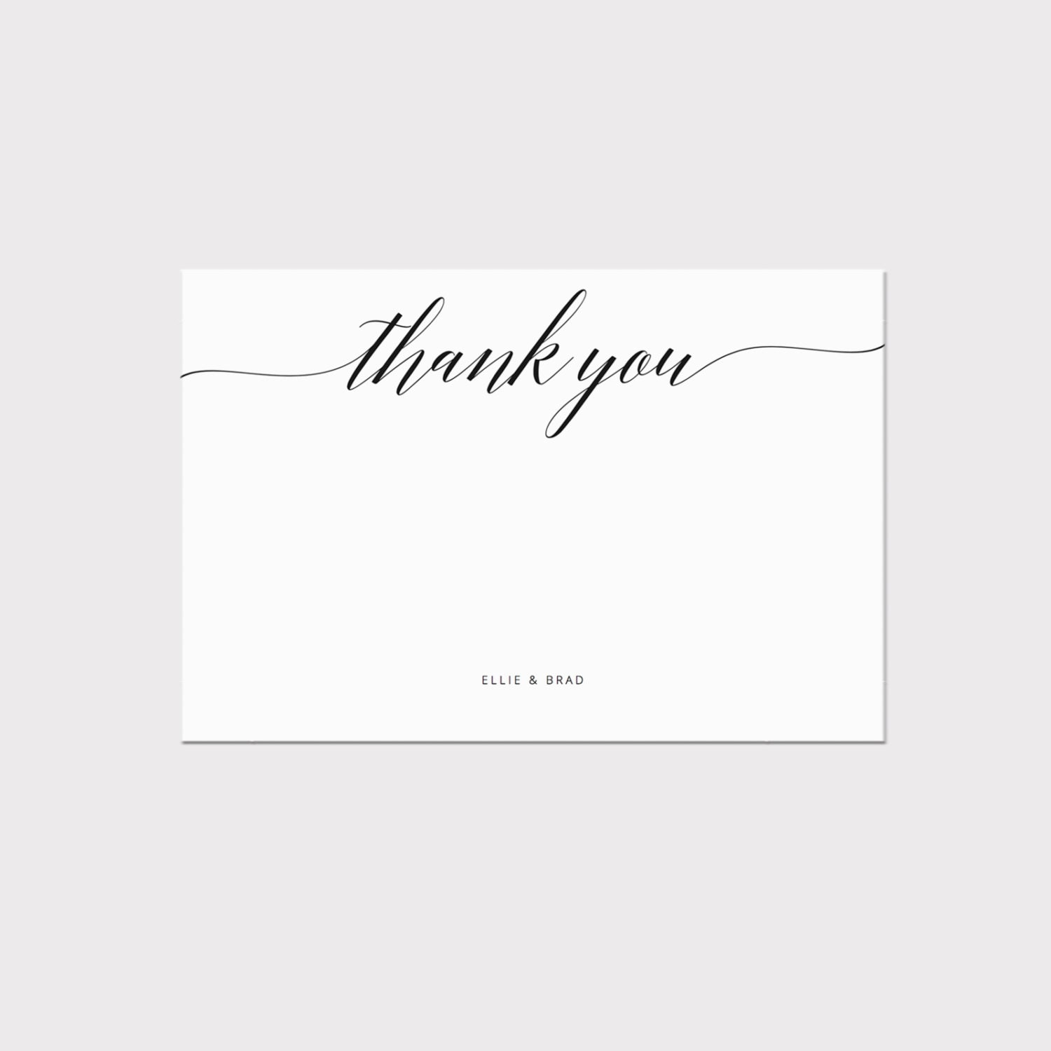 Calligraphy Thank You Card Template, Editable Wedding Stationery pertaining to Thank You Cards Template Printable