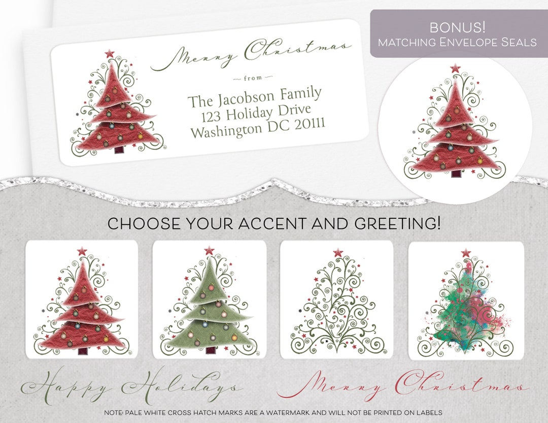 Christmas Address Label, Holiday Address Label, Return Address pertaining to Printable Christmas Card Labels