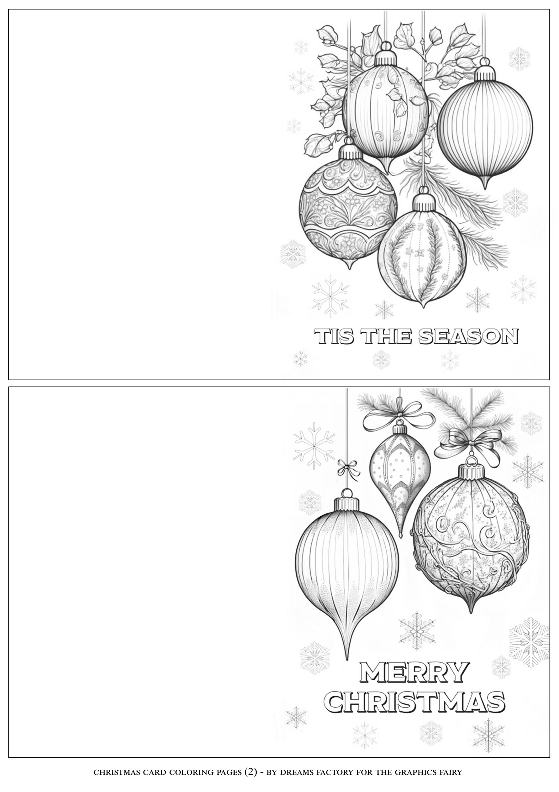 Christmas Card Coloring Pages! - The Graphics Fairy within Free Printable Christmas Card Black and White