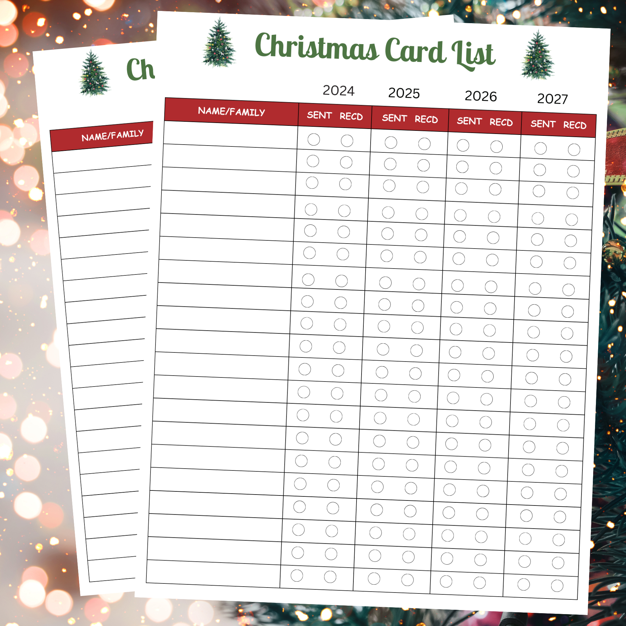 Christmas Card List Printable Checklist (Instant Download) throughout Printable Christmas Card List 2025