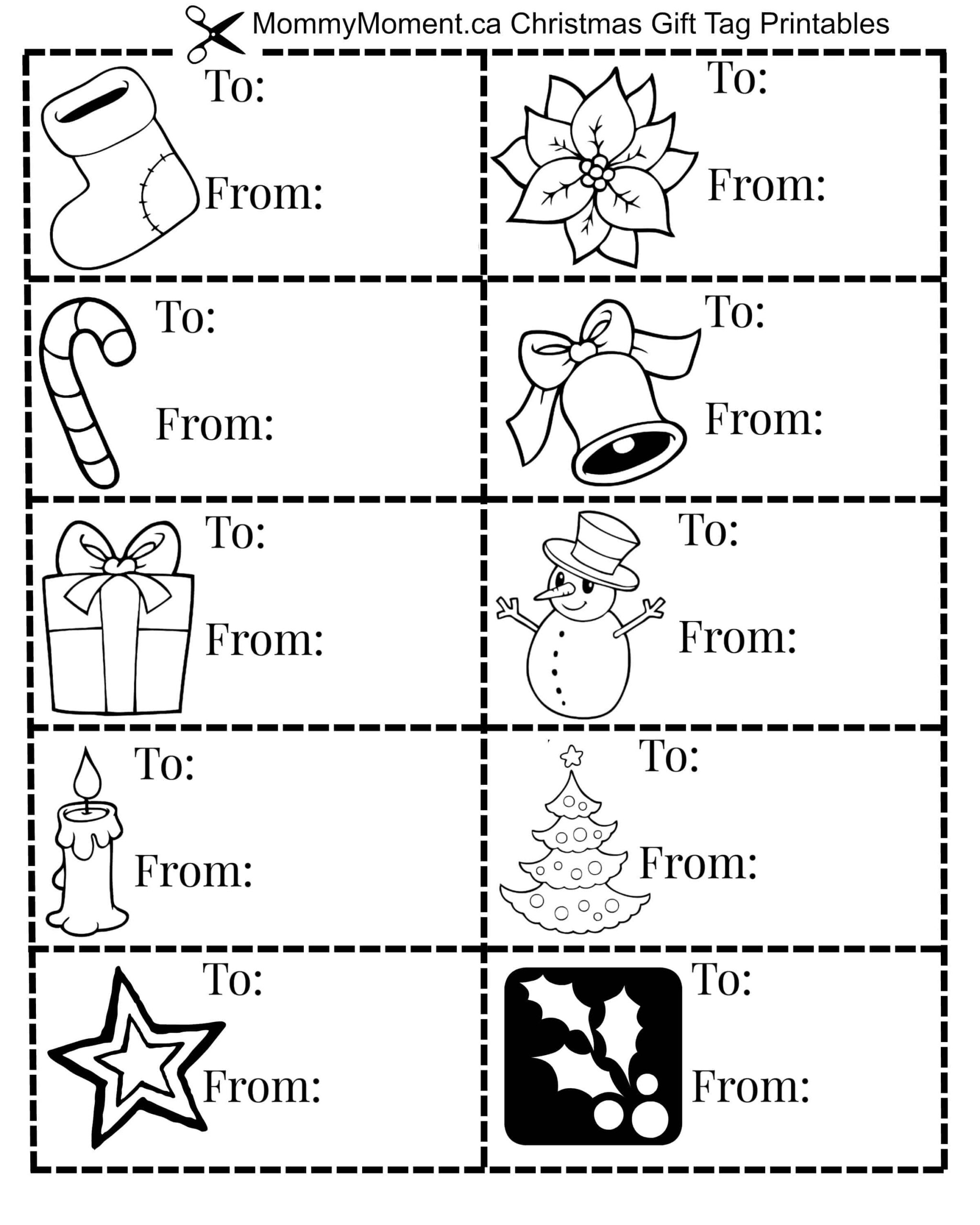 Christmas Gift Tag Printables - Mommy Moment throughout Printable Coloring Christmas Tags