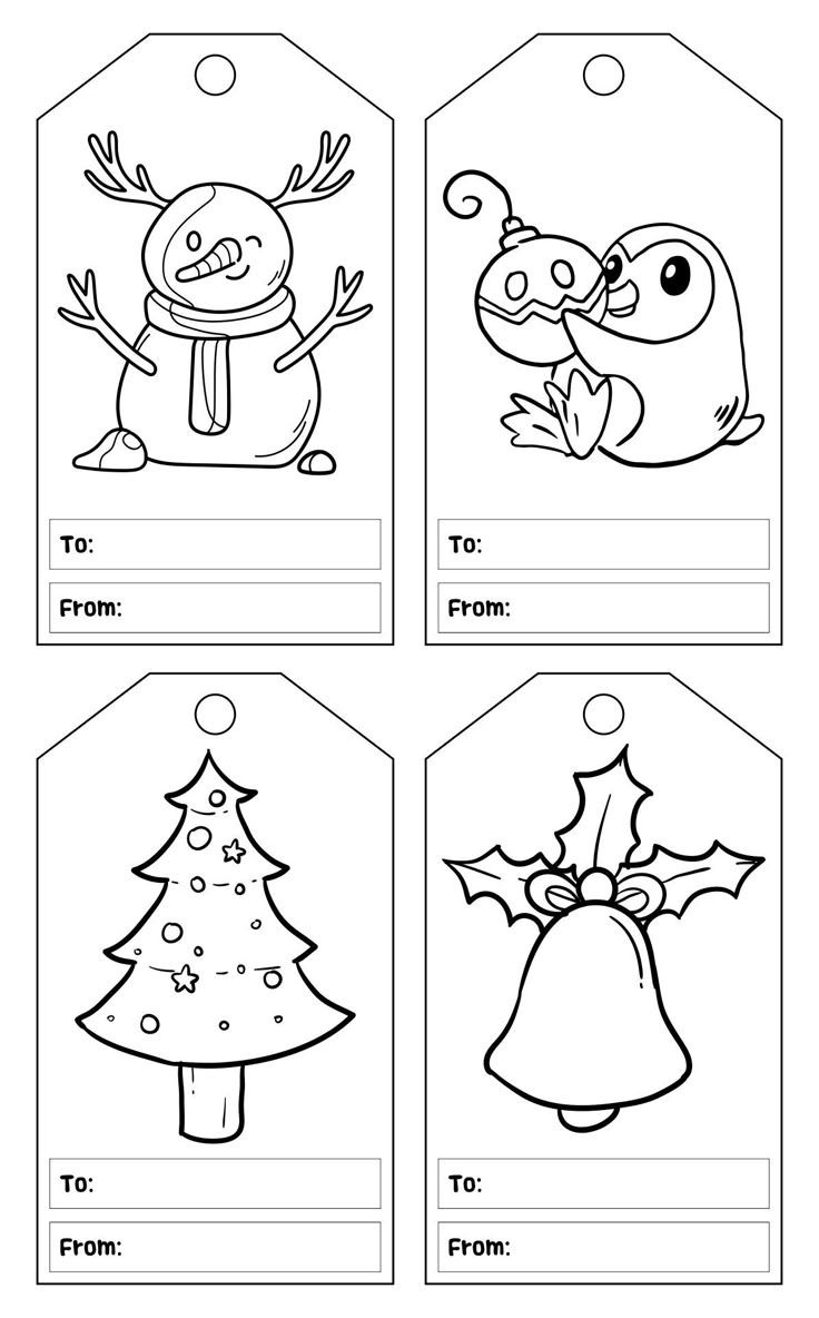 Christmas Gift Tags To Color - 10 Free Pdf Printables | Printablee pertaining to Free Printable Coloring Christmas Gift Tags