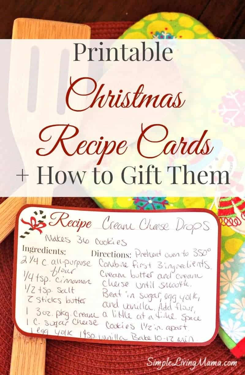 Christmas Recipe Cards - Free Printable - Simple Living Mama inside Free Printable Christmas Recipe Tags