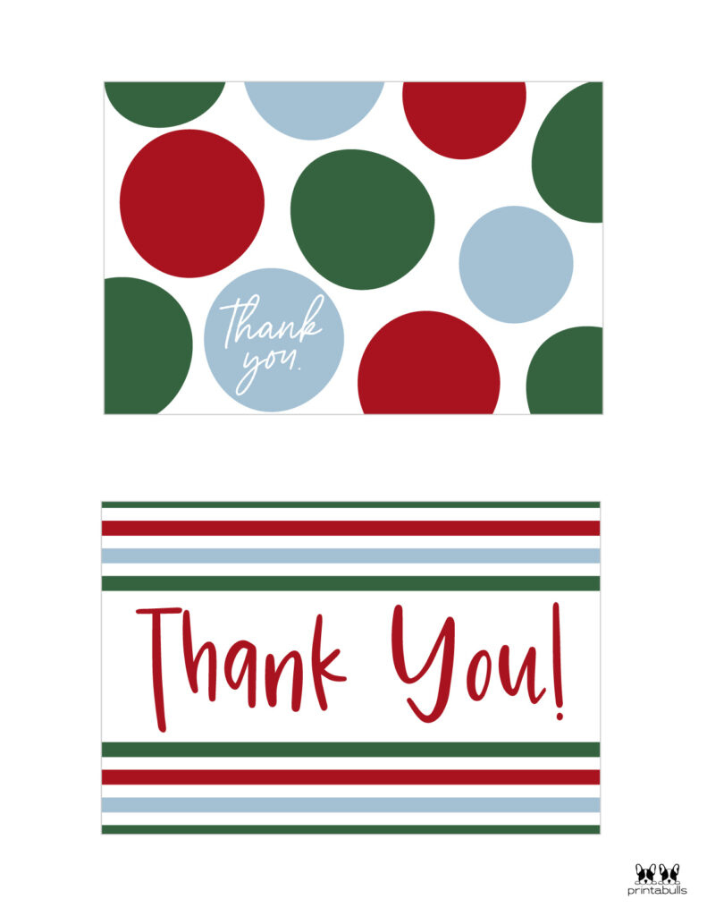 Christmas Thank You Cards - 25 Free Printable Cards | Printabulls inside Holiday Thank You Cards Free Printable