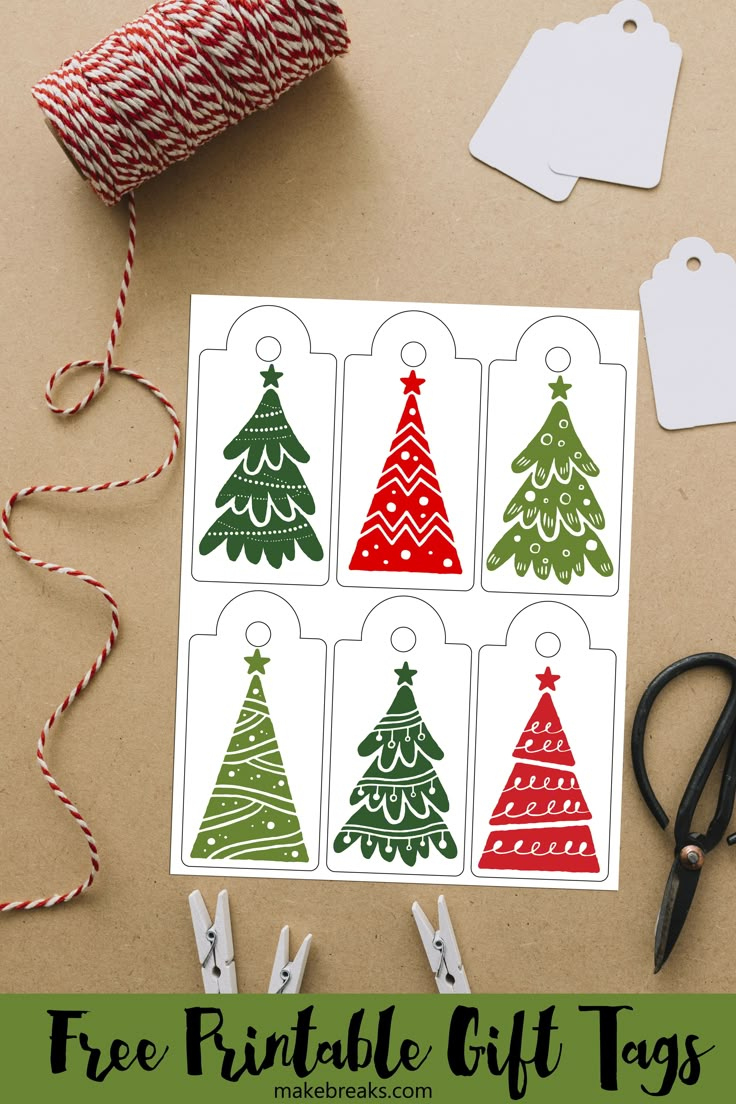 Christmas Tree Free Printable Gift Tags - Make Breaks with Christmas Tree Tags Printable