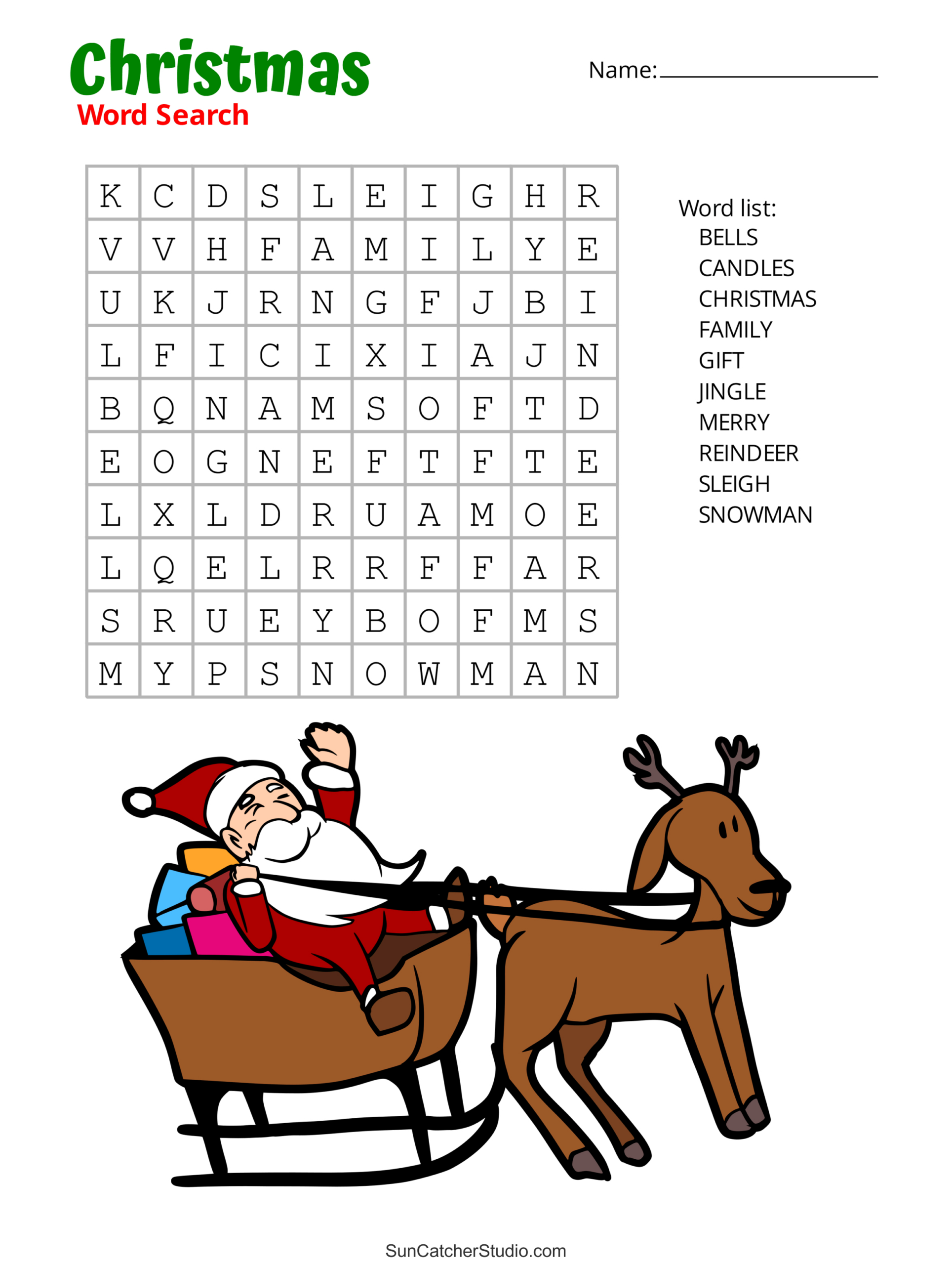 Christmas Word Search (Free Printable Pdf Puzzles) – Free inside Kids Holiday Word Search Printable