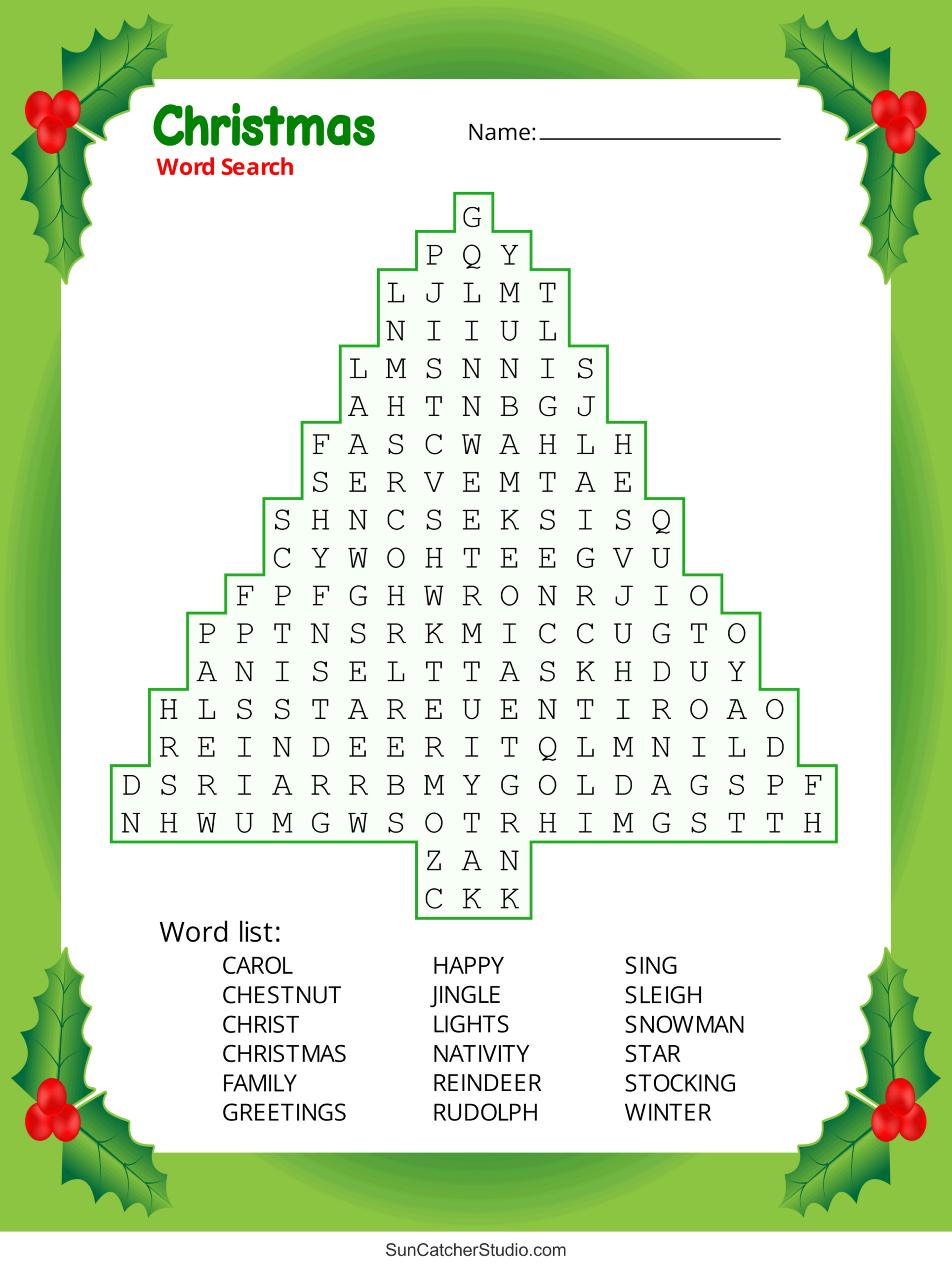 Christmas Word Search (Free Printable Pdf Puzzles) – Free intended for Kids Holiday Word Search Printable