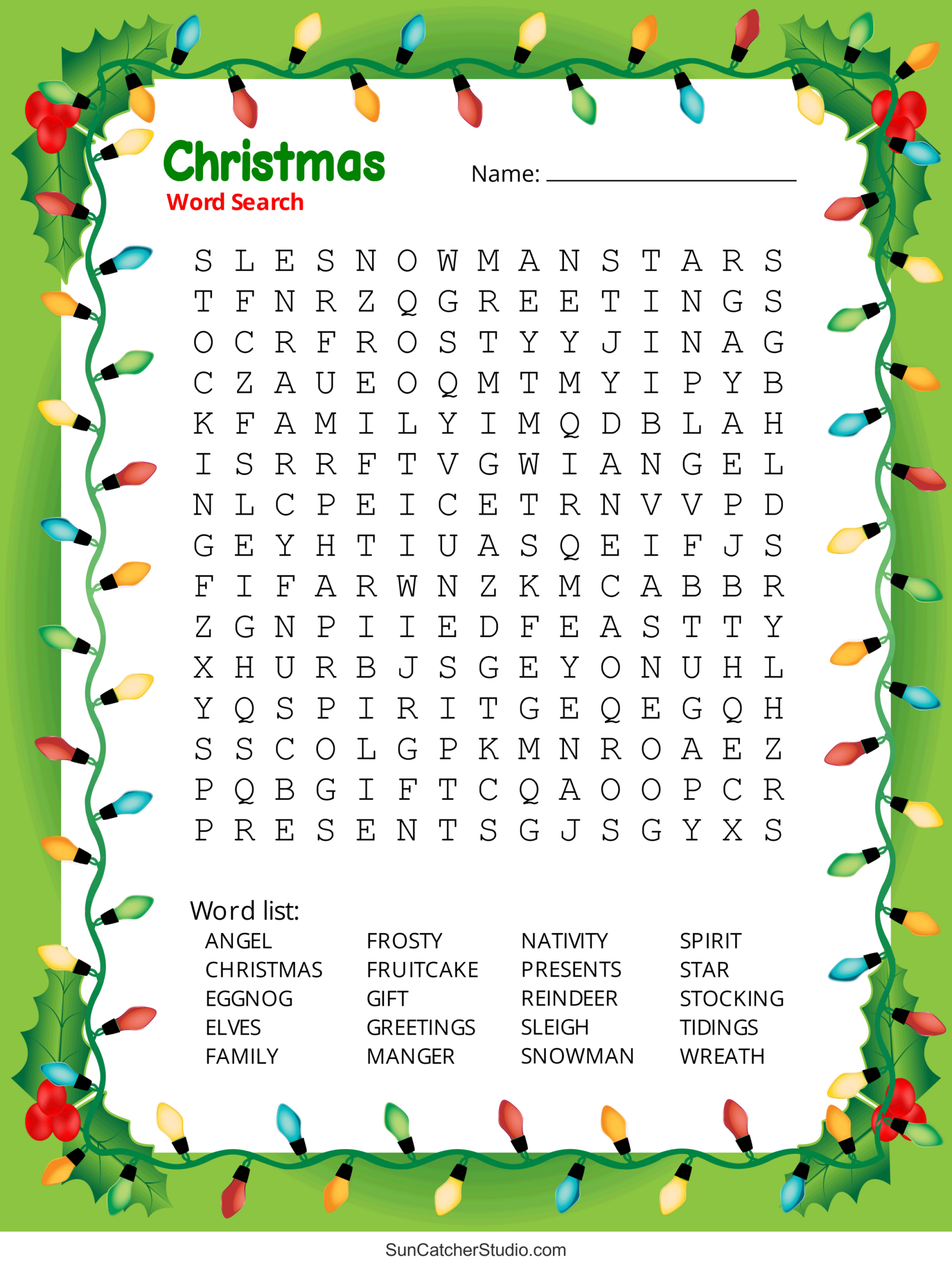 Christmas Word Search (Free Printable Pdf Puzzles) – Free pertaining to Adult Holiday Word Search Printable