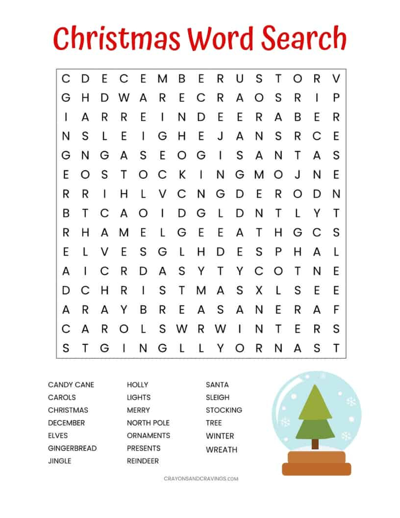 Christmas Word Search Printable (For Kids Or Adults) intended for Adult Holiday Word Search Printable