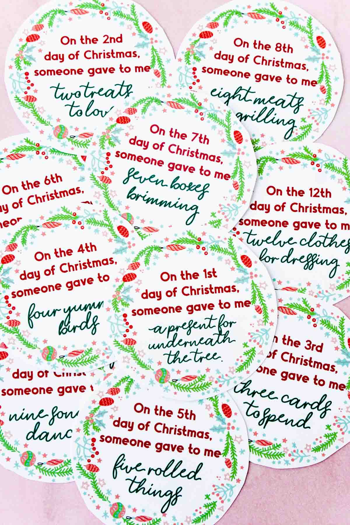 Creative 12 Days Of Christmas Gifts & Free Gift Tags - Play Party Plan with regard to 12 Days Of Christmas Gift Tags Free Printable