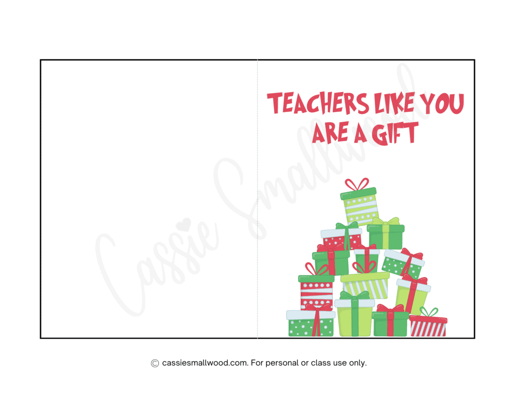 Cute &amp;amp; Funny Teacher Christmas Cards (Free Printable) - Cassie intended for Free Printable Christmas Card For Teacher