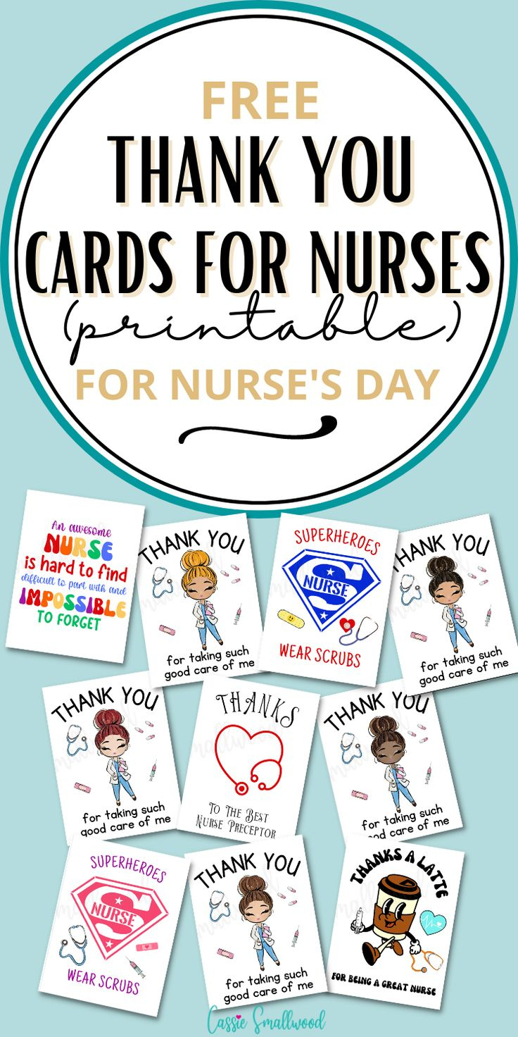Cute Nurse Thank You Cards (Free Printable) with regard to Printable Free Thank You Cards For Nurses