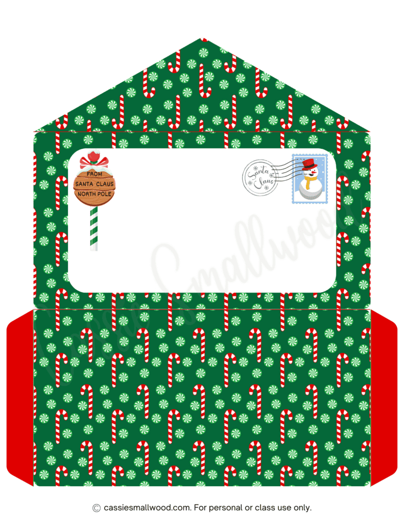 Cute Santa Envelopes (Free Printable) - Cassie Smallwood with Printable Christmas Card Envelopes