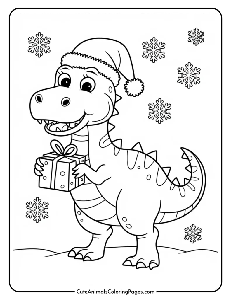 Dinosaur Christmas Coloring Pages (8 Free Printables) - Cute pertaining to Free Christmas Printable Coloring Pages