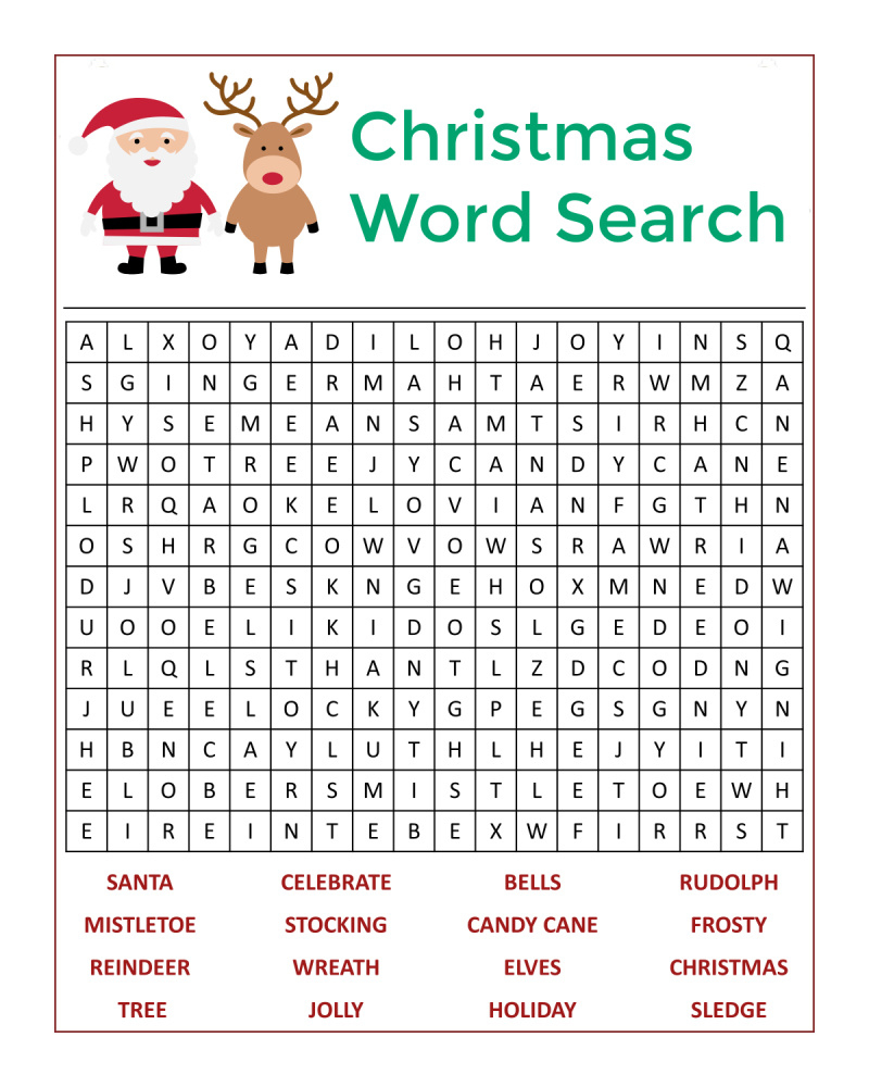 ☃️🎅🏼Santa&amp;#039;S Christmas Word Search Activity Page - Mama Likes This inside Holiday Word Search Puzzles Printable