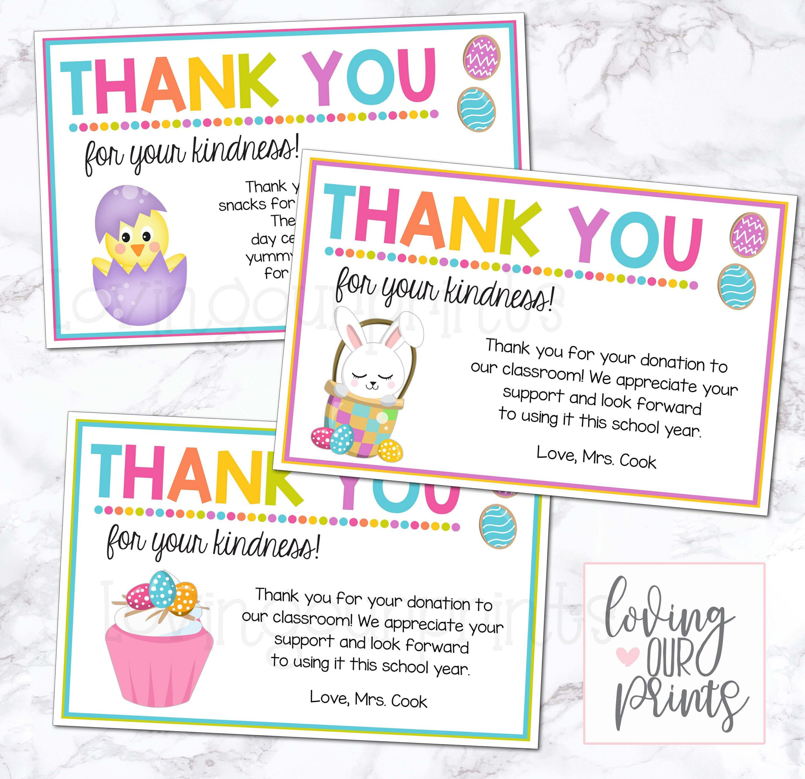 Easter Thank You Cards, Editable Easter Template, Easter Thank You throughout Easter Thank You Cards Printable