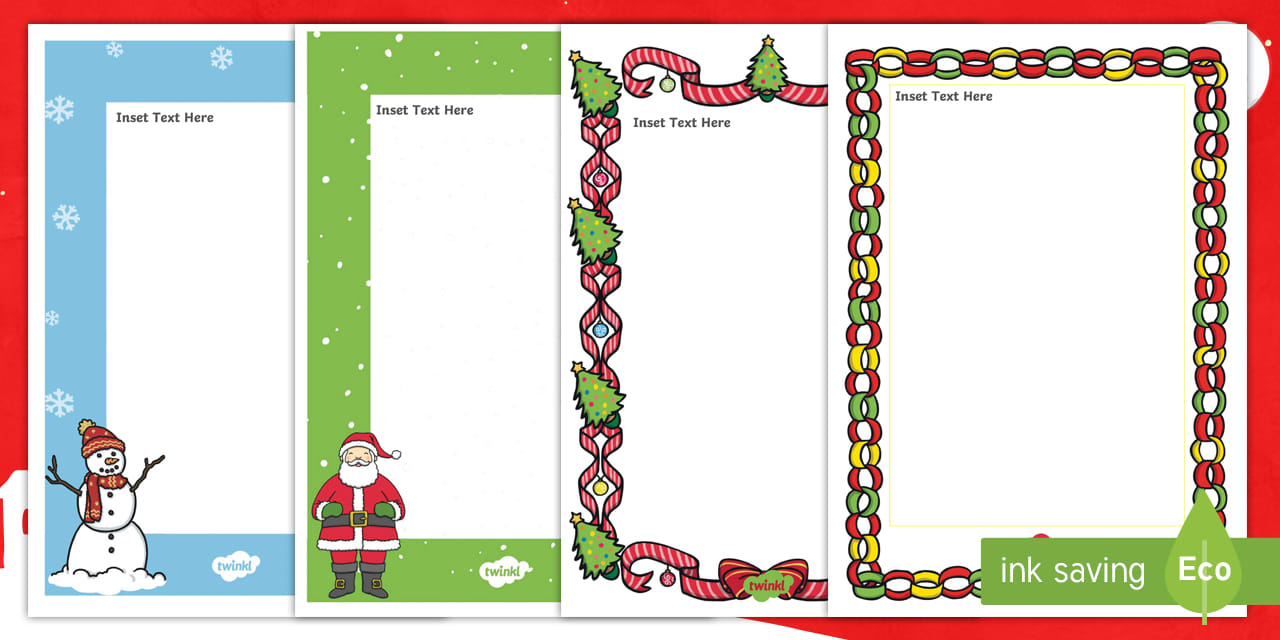 Editable A4 Christmas Card Insert Template intended for Printable Christmas Card Inserts Free