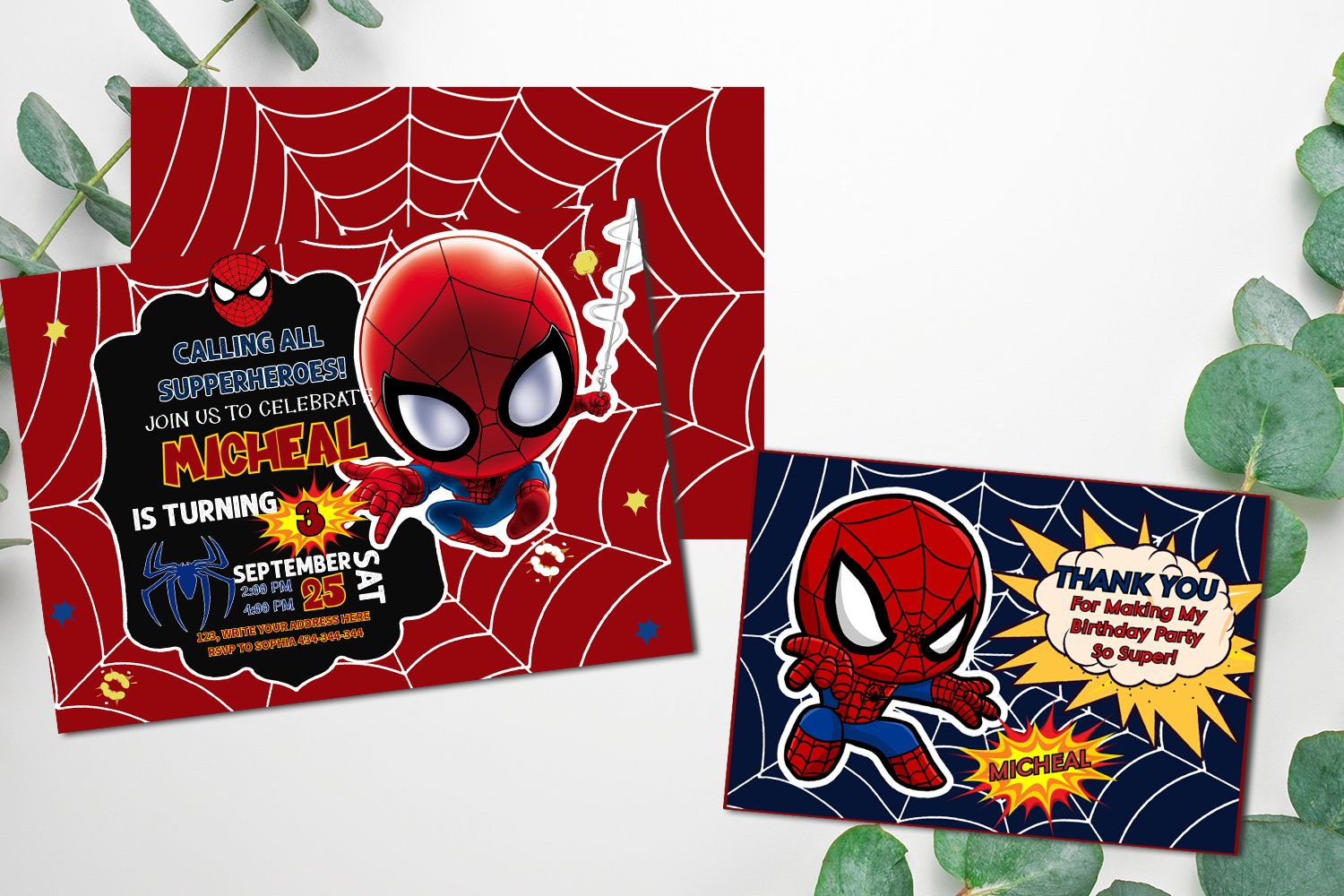 Editable Spiderman Chibi Invitation And Free Thank You Card Diy with regard to Spiderman Thank You Cards Printable Free