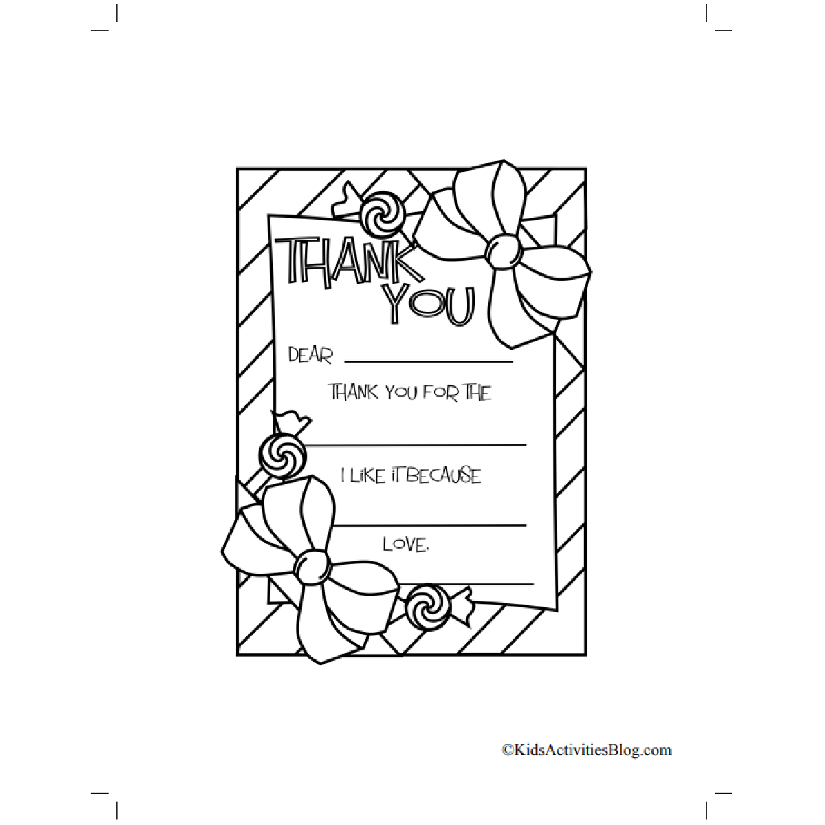 Fill-In-The-Blank Christmas Thank You Cards For Kids Printable with Free Love Printable Cards For Thank You