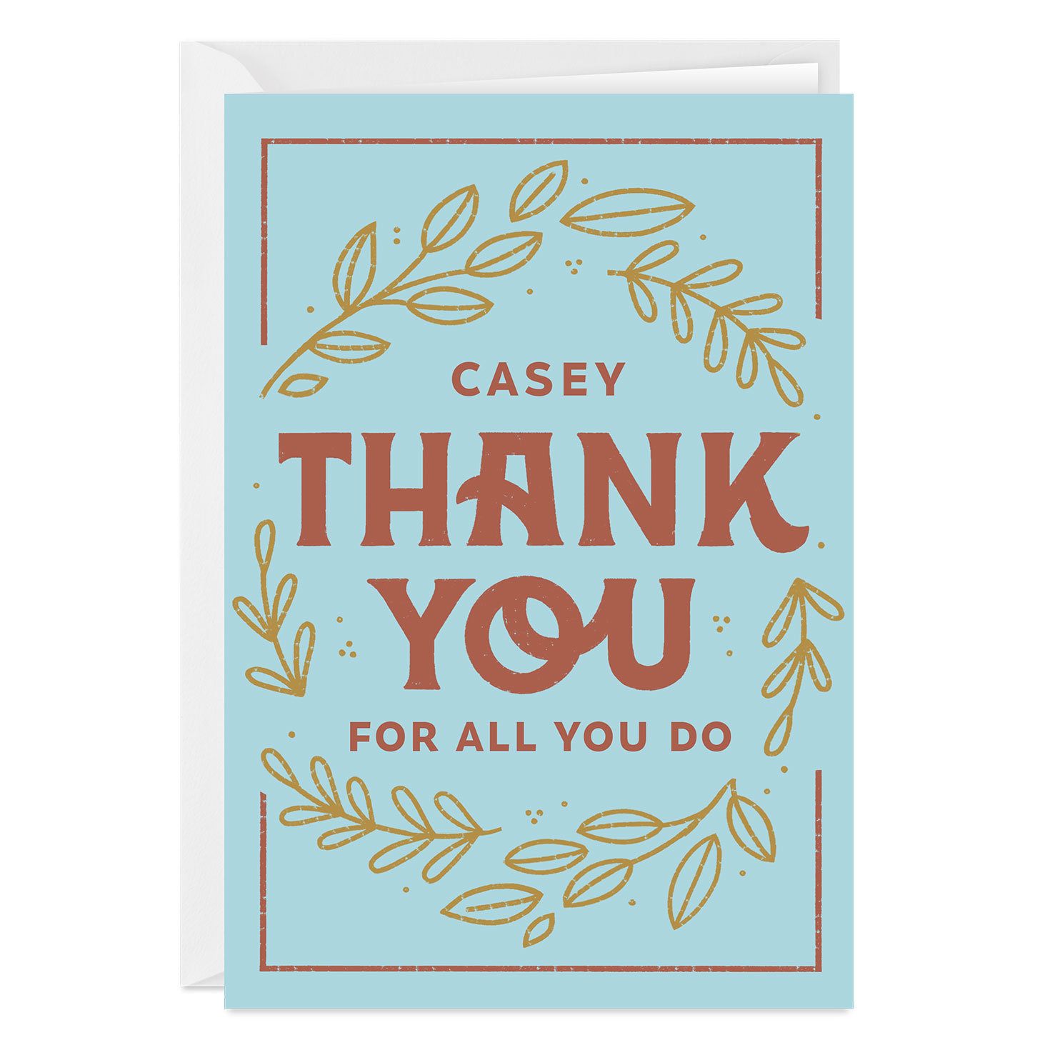 For All You Do Wreath Custom Thank-You Card - Greeting Cards for Hallmark Thank You Cards Printable