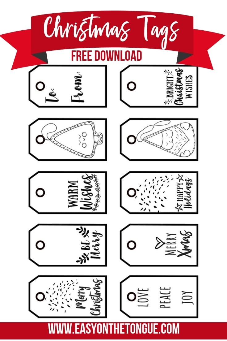 Free Black &amp;amp; White Christmas Gift Tags + A Download For You with Free Printable Christmas Tags Black And White