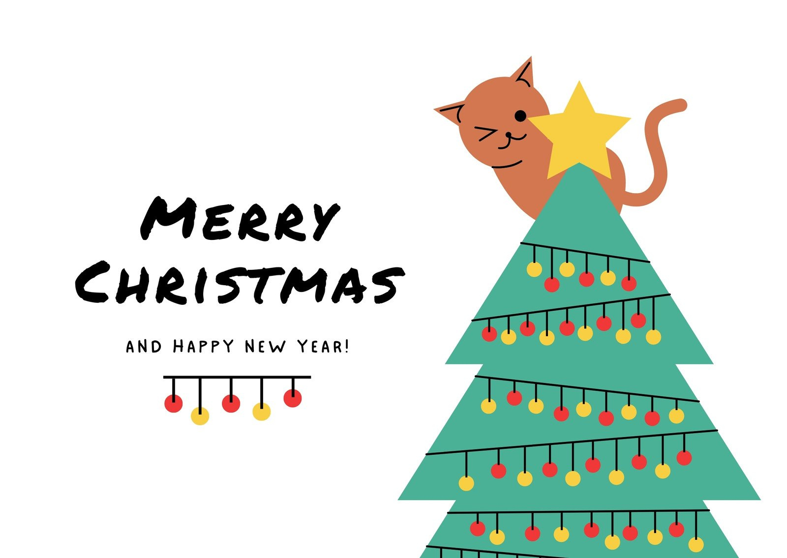 Free Cat Christmas Card Templates To Edit And Print | Canva regarding Printable Cat Christmas Card Digital Download