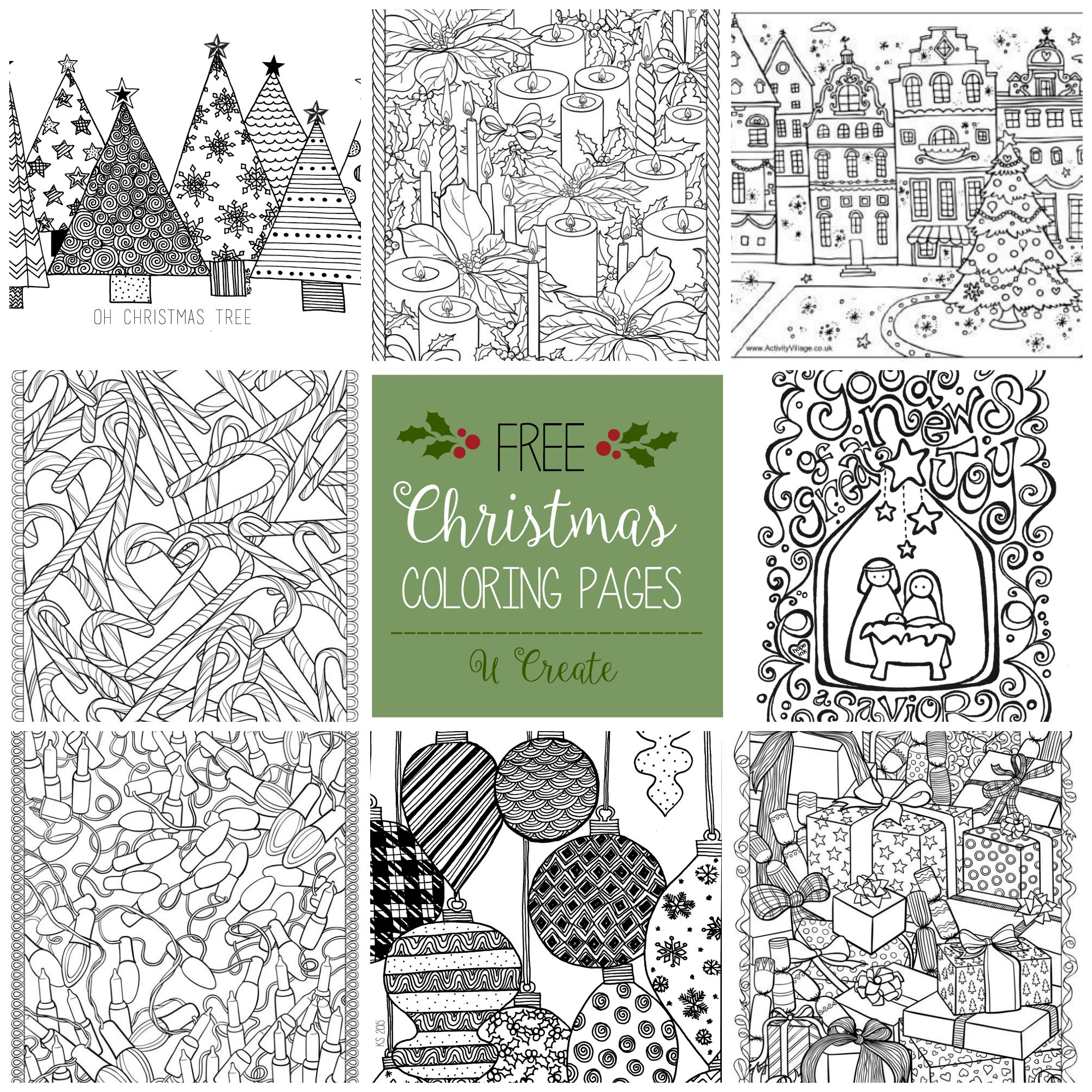 Free Christmas Adult Coloring Pages - U Create regarding Free Christmas Printables For Adults