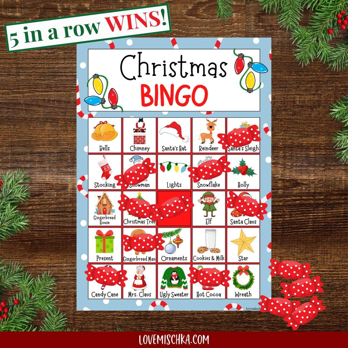 Free Christmas Bingo Printable - Love Mischka for Christmas Bingo Printable