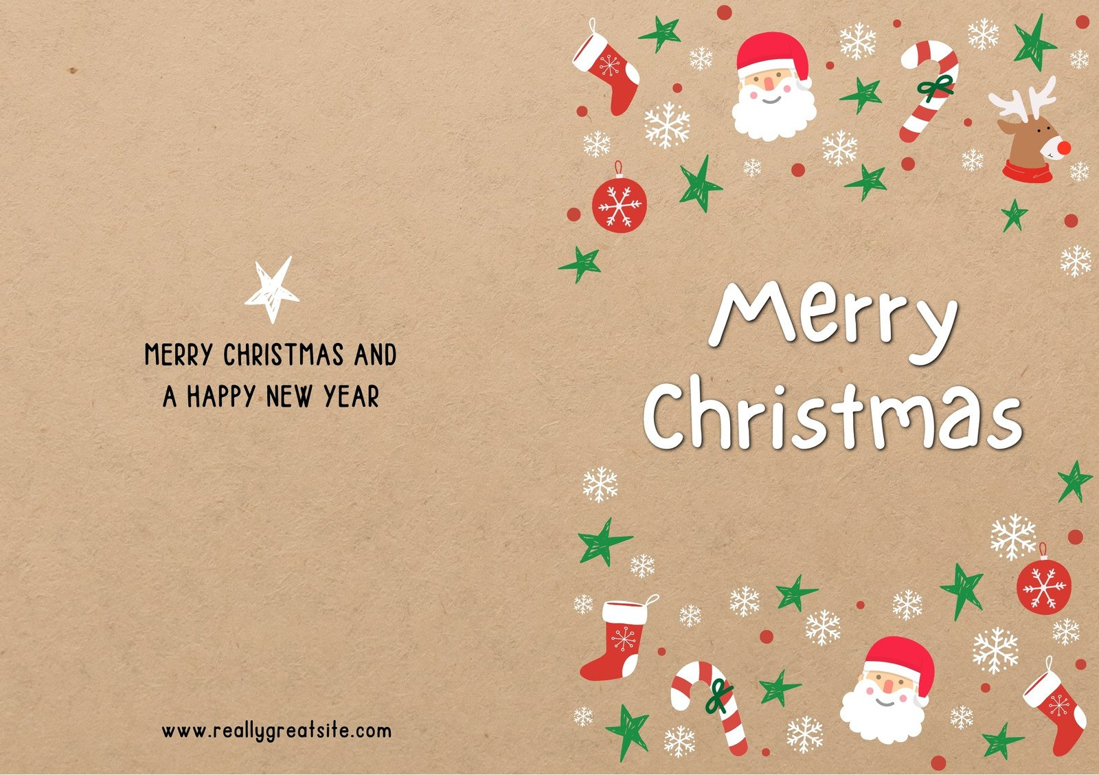 Free Custom Printable Christmas Folded Card Templates | Canva pertaining to Christmas Card Printable
