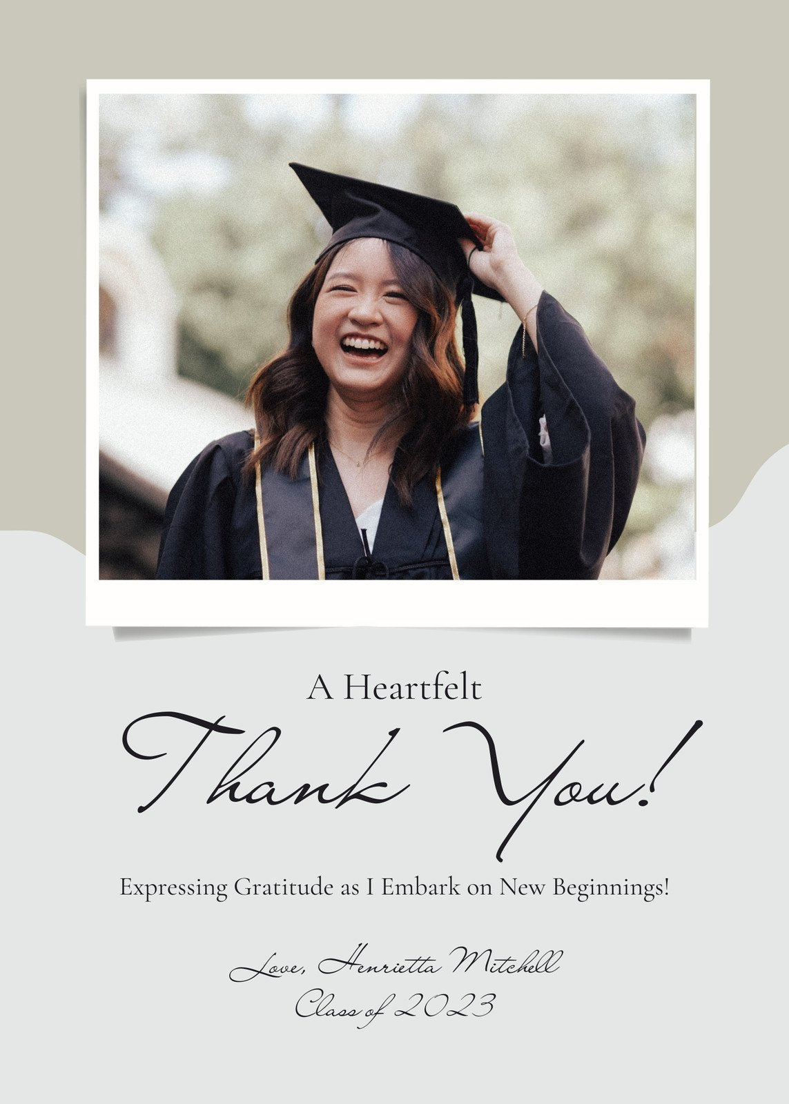 Free Custom Printable Graduation Thank You Card Templates | Canva inside Printable Free Thank You Cards For Graduation